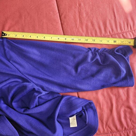 Susan Graver Liquid Knit Royal Blue Open Front Shrug Cardigan 1X - Picture 8 of 8